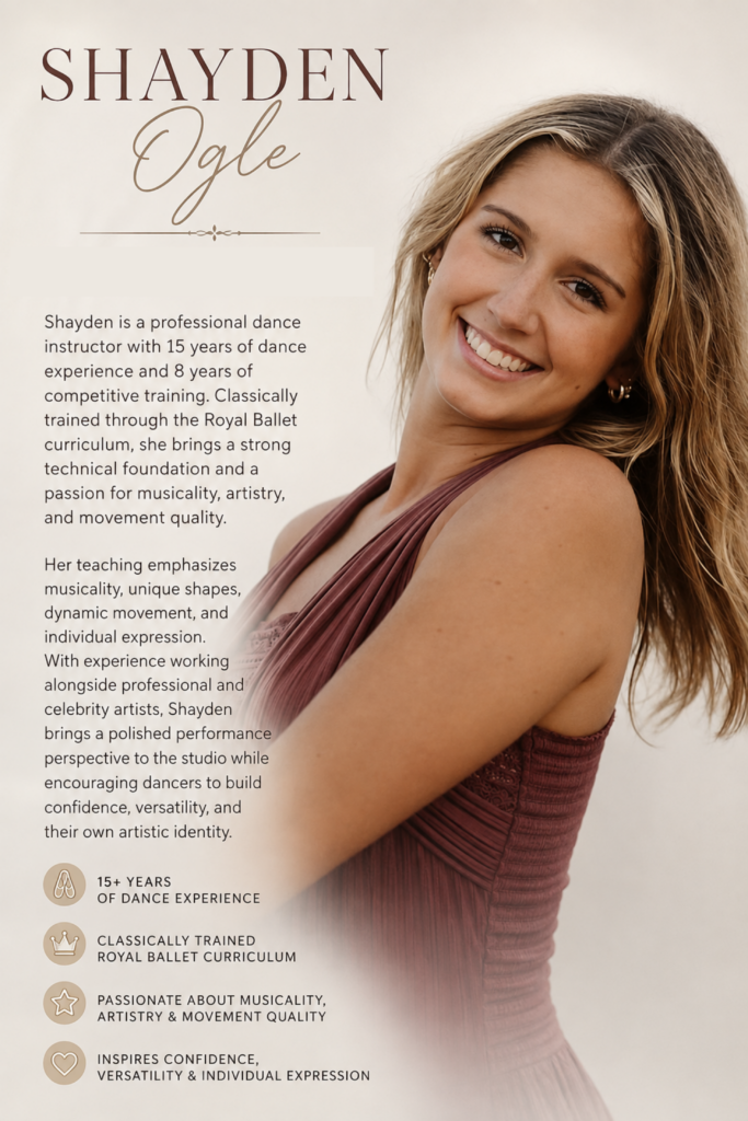 professional dance instructor with 15 years of dance experience